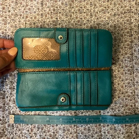 Beautiful Teal Multi-pocket Relic Wallet! - Picture 2 of 8